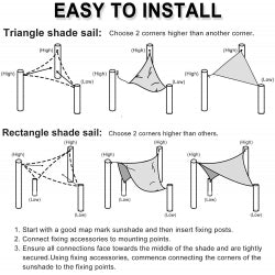 Heavy Duty Waterproof Outdoor Shade Sail – 98% UV Block Canopy