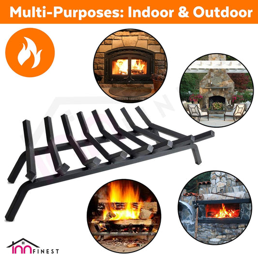 Heavy Duty Cast Iron Fireplace Grate & Log Holder