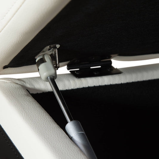 White & Black Semi PU Leather 3-Piece Living Room Sofa Set