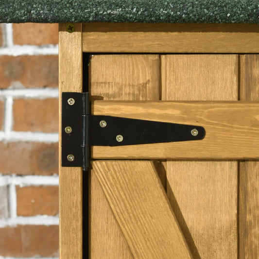 Outdoor Wooden Garden Storage Cabinet Shed with Lockable Doors & 3-Tier Shelves